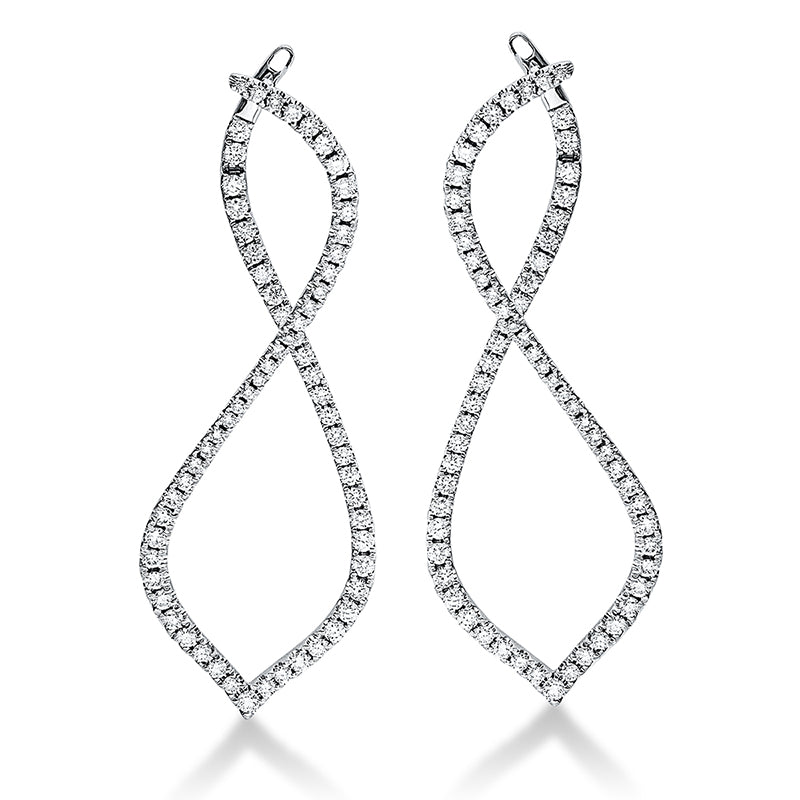 Ohrschmuck 18 kt WG, 132 Brill. 1,39 ct, TW-si