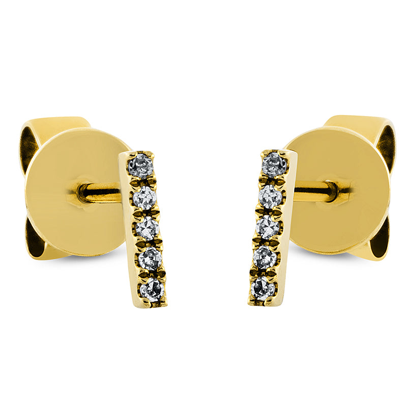 Ohrstecker 18 kt GG, Einzelstück, 5 Dia. 0,02 ct, W-si