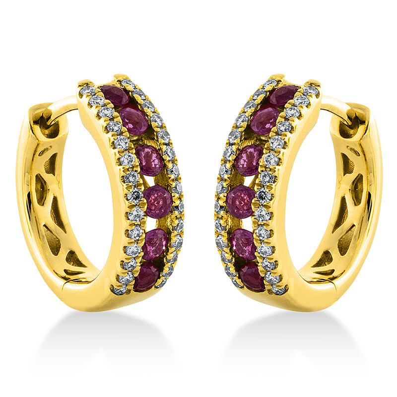 Ohrstecker 18 kt GG, 14 Brill. 0,23 ct, TW-si, 56 Brill. 0,20 ct, TW-si