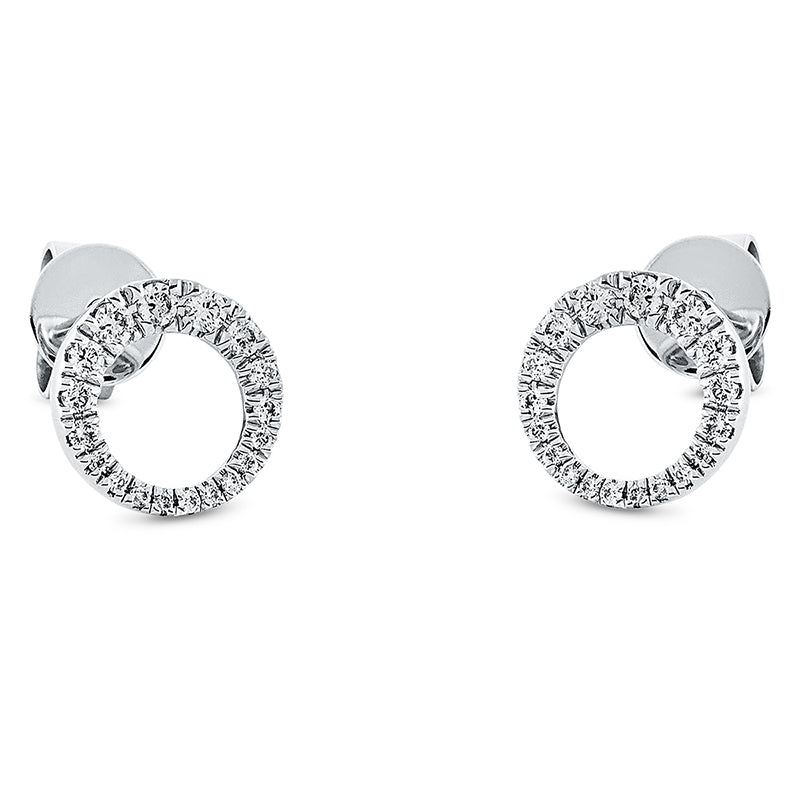 Ohrstecker 18 kt WG, 26 Brill. 0,09 ct, TW-si, 10 Brill. 0,14 ct, TW-si