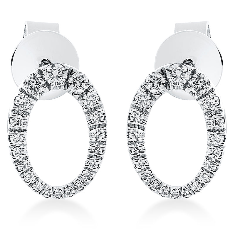 Ohrstecker 18 kt WG, 34 Brill. 0,12 ct, TW-si, 6 Brill. 0,11 ct, TW-si