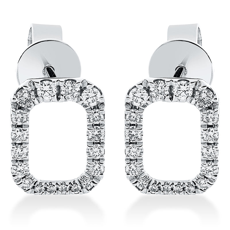 Ohrstecker 18 kt WG, 28 Brill. 0,18 ct, TW-si, 8 Brill. 0,13 ct, TW-si