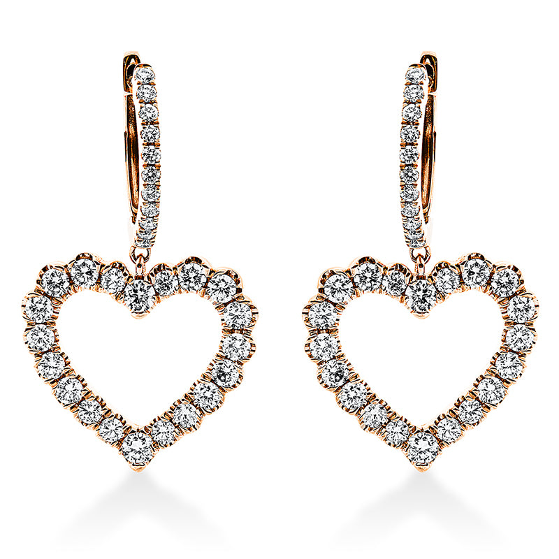 Ohrschmuck 18 kt RG, 16 Brill. 0,40 ct, TW-si, 22 Brill. 0,12 ct, TW-si, 24 Brill. 0,48 ct, TW-si