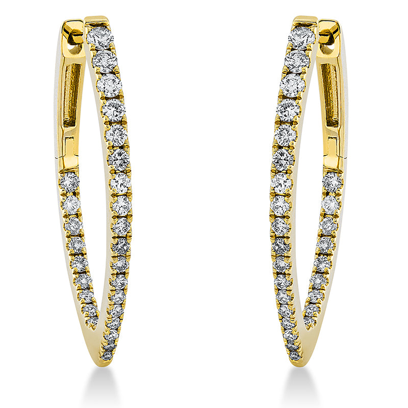 Creolen 18 kt GG, 54 Brill. 0,54 ct, W-si