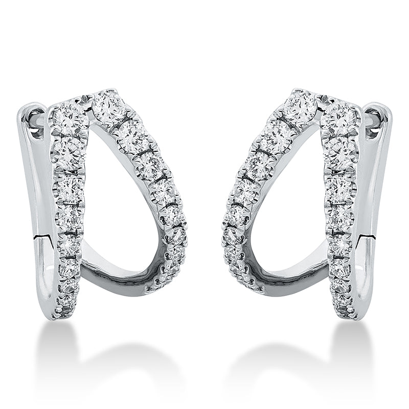 Creolen 18 kt WG, 40 Brill. 0,37 ct, TW-si