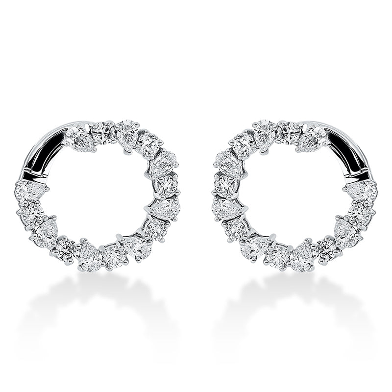 Ohrschmuck 18 kt WG, 16 Tropfen 2,13 ct, TW-si, 14 Brill. 1,38 ct, TW-si
