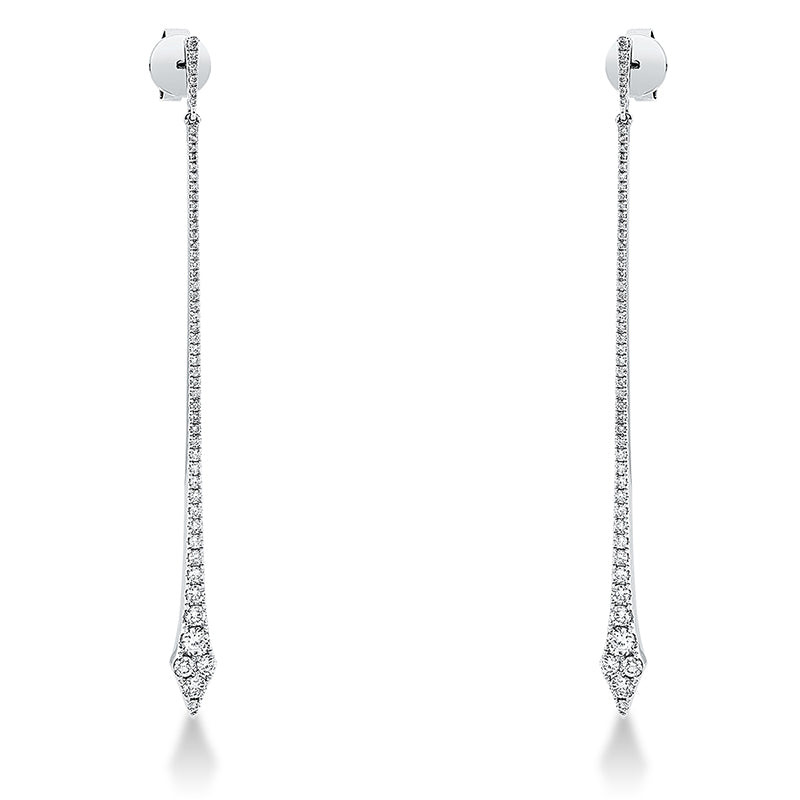 Ohrschmuck 18 kt WG, 2 Brill. 0,16 ct, TW-si, 104 Brill. 0,71 ct, TW-si