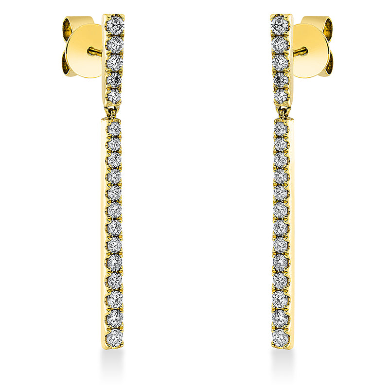 Ohrschmuck 18 kt GG, 36 Brill. 0,76 ct, W-si