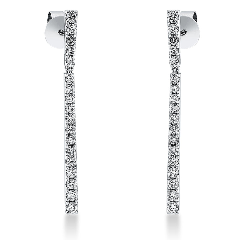 Ohrschmuck 18 kt WG, 36 Brill. 0,74 ct, TW-si