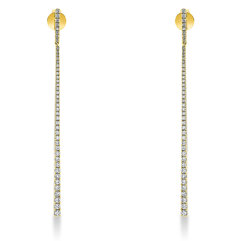 Ohrschmuck 18 kt GG, 88 Brill. 0,99 ct, W-si