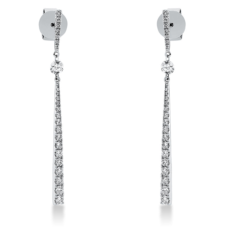 Ohrschmuck 18 kt WG, 2 Brill. 0,19 ct, TW-si, 48 Brill. 0,47 ct, TW-si