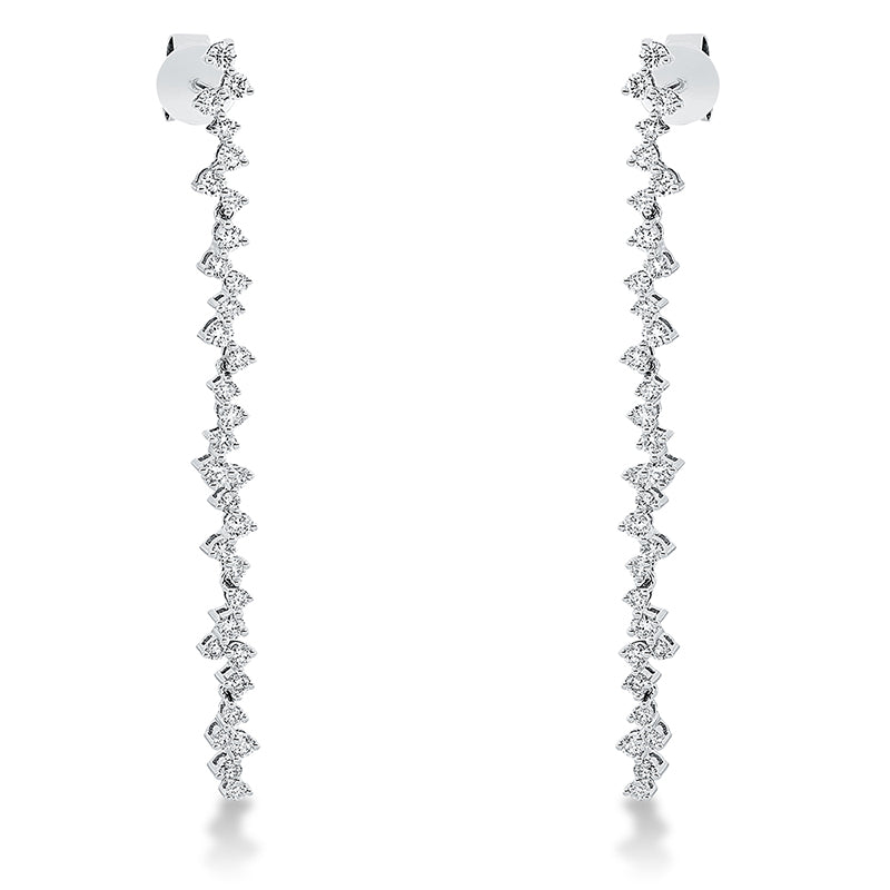 Ohrschmuck 18 kt WG, 64 Brill. 1,36 ct, TW-si