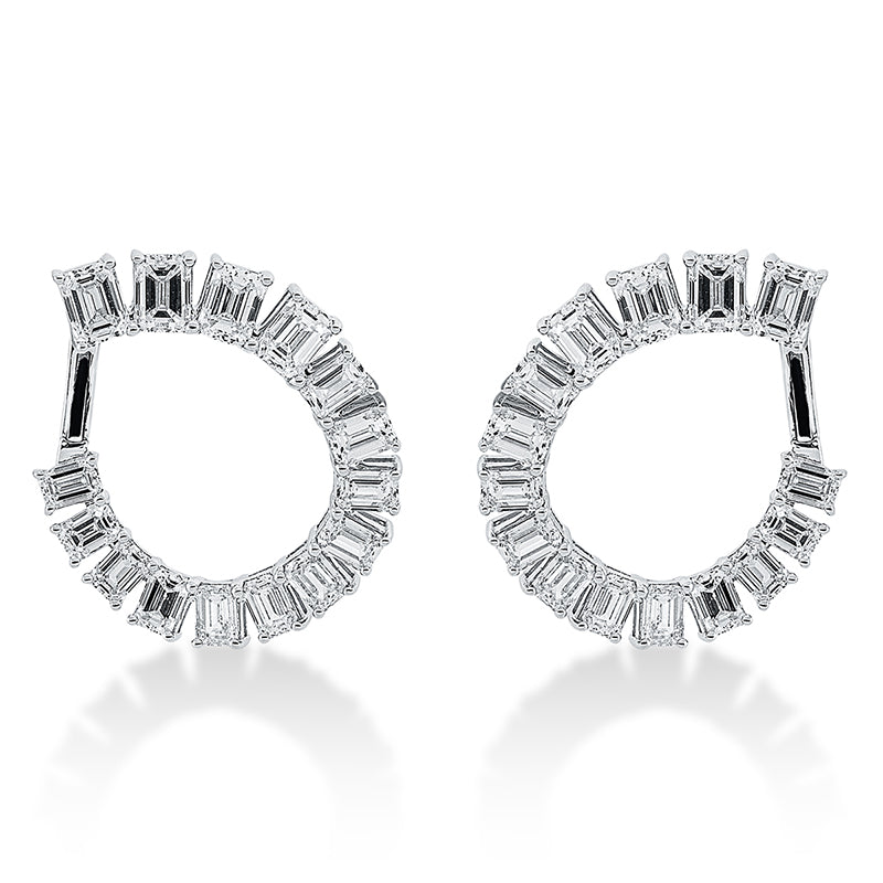 Creolen 18 kt WG, 30 Sm.schliff 5,70 ct, F-si
