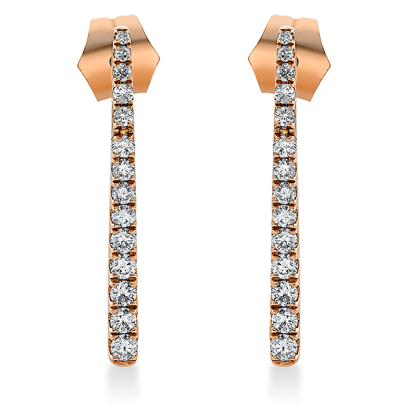 Ohrschmuck 18 kt RG, 28 Brill. 0,62 ct, TW-si