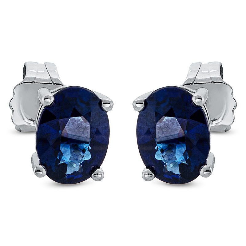 Ohrstecker 18 kt WG, 2 Saphire 1,82 ct blau
