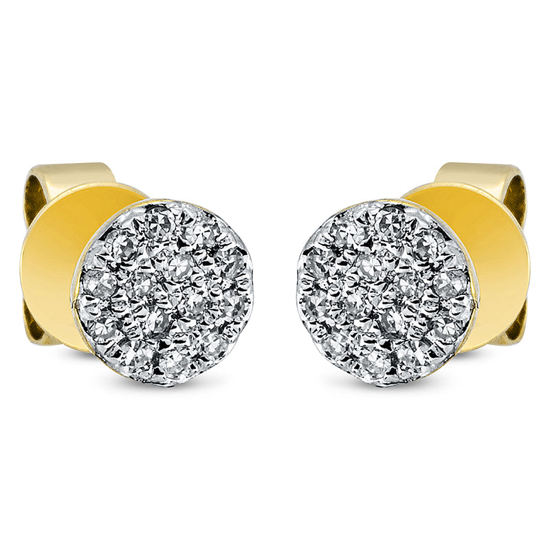 Ohrstecker 18 kt GG, Fassung rhodiniert, 28 Dia. 0,08 ct, W-pi