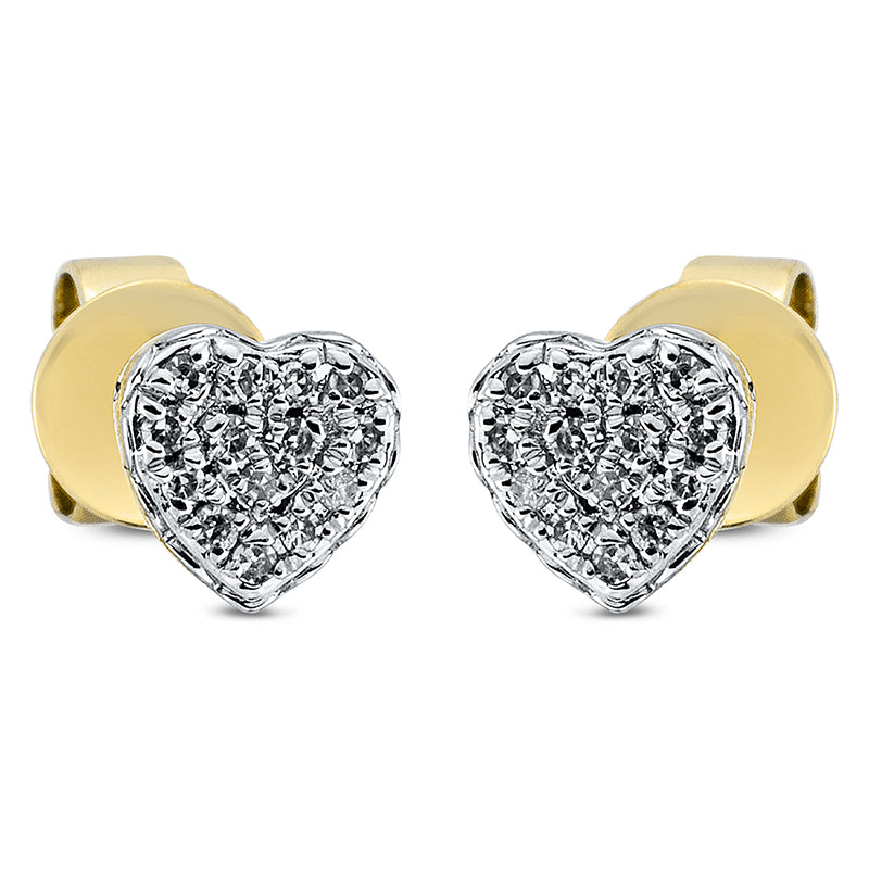Ohrstecker 18 kt GG, Fassung rhodiniert, 28 Dia. 0,06 ct, W-pi