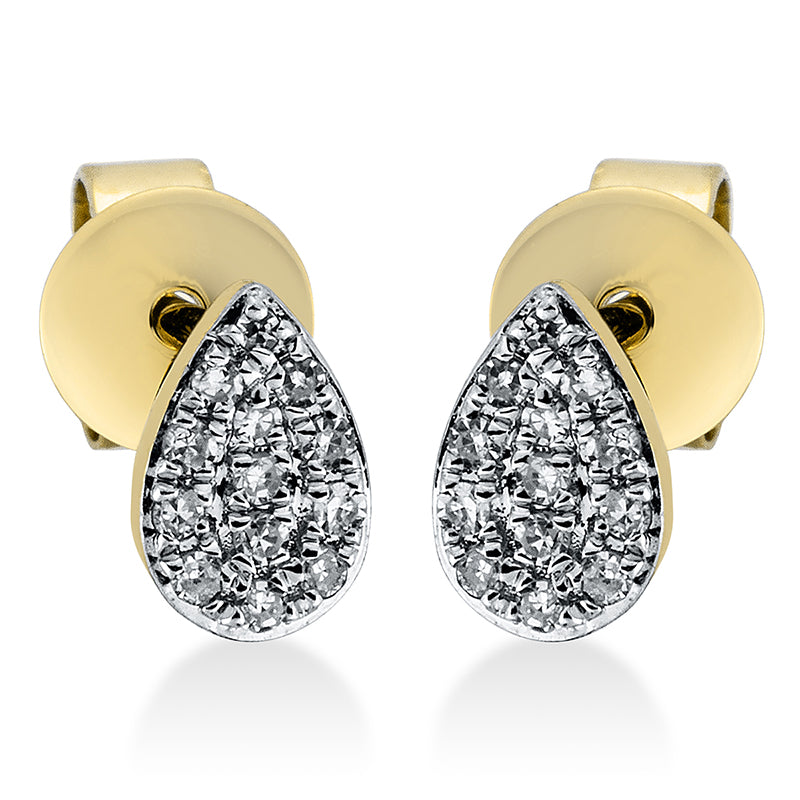 Ohrstecker 18 kt GG, Fassung rhodiniert, 26 Dia. 0,07 ct, W-pi