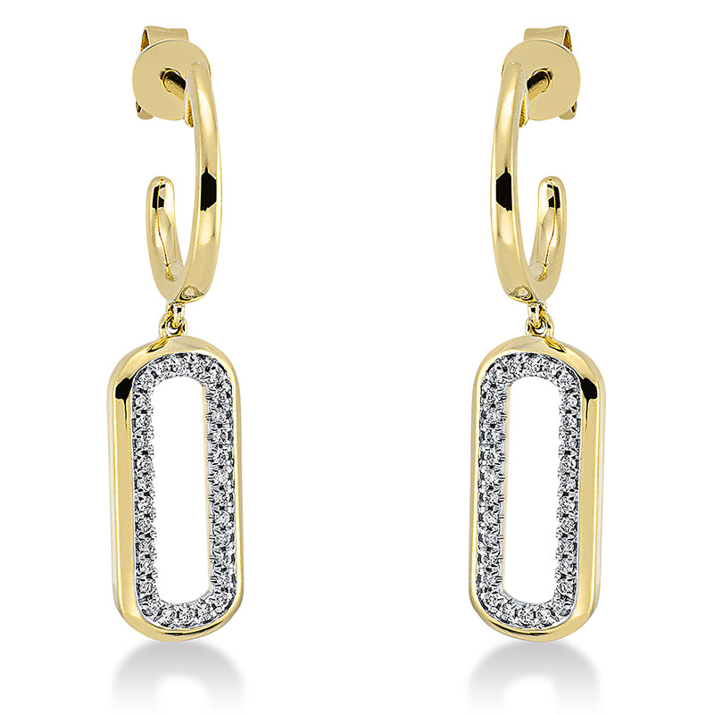 Ohrschmuck 18 kt GG, Fassung rhodiniert, 60 Brill. 0,17 ct, TW-si