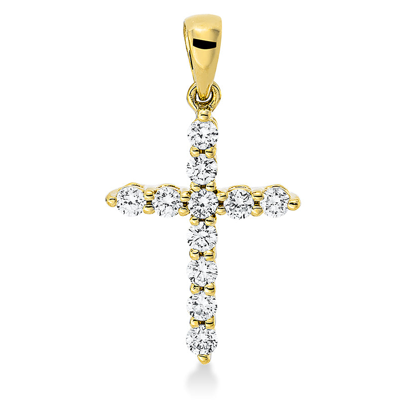 Anhänger 18 kt GG, mit Öse, 11 Brill. 0,28 ct, TW-si
