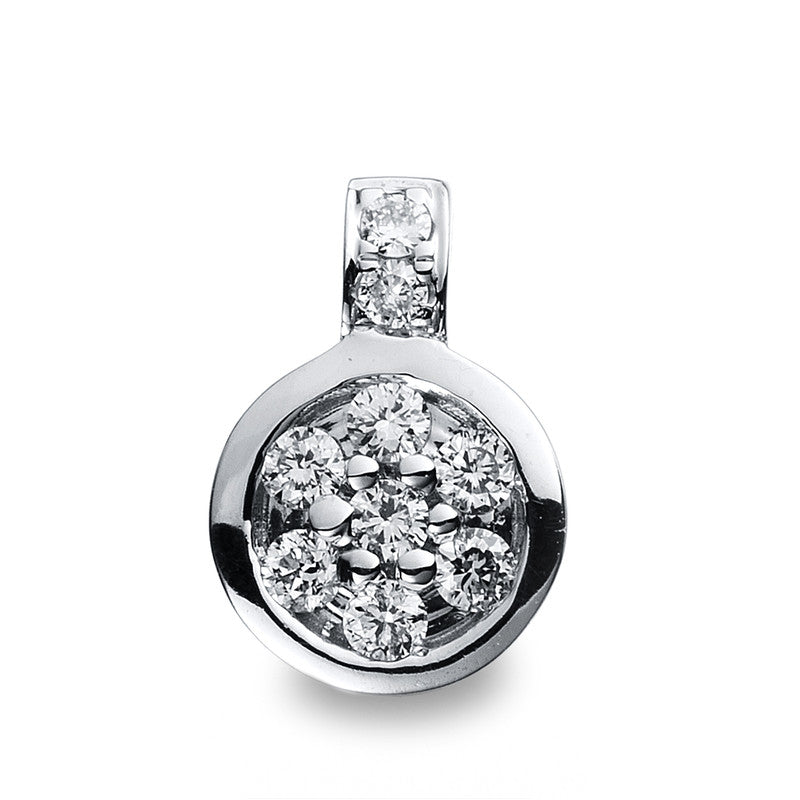 Anhänger 14 kt WG, 9 Brill. 0,09 ct, TW-si