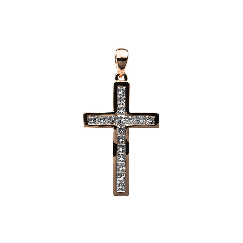 Anhänger 18 kt RG, mit Öse, 17 Princ. 0,53 ct, TW-si