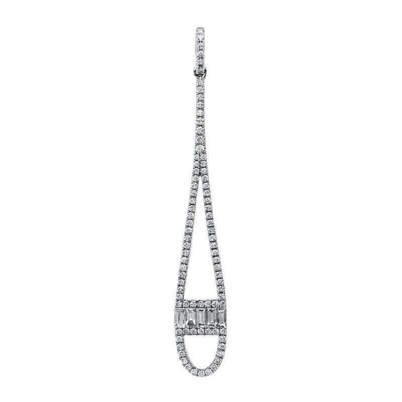 Anhänger 18 kt WG, 5 Bag. 0,20 ct, TW-si, 82 Brill. 0,32 ct, TW-si