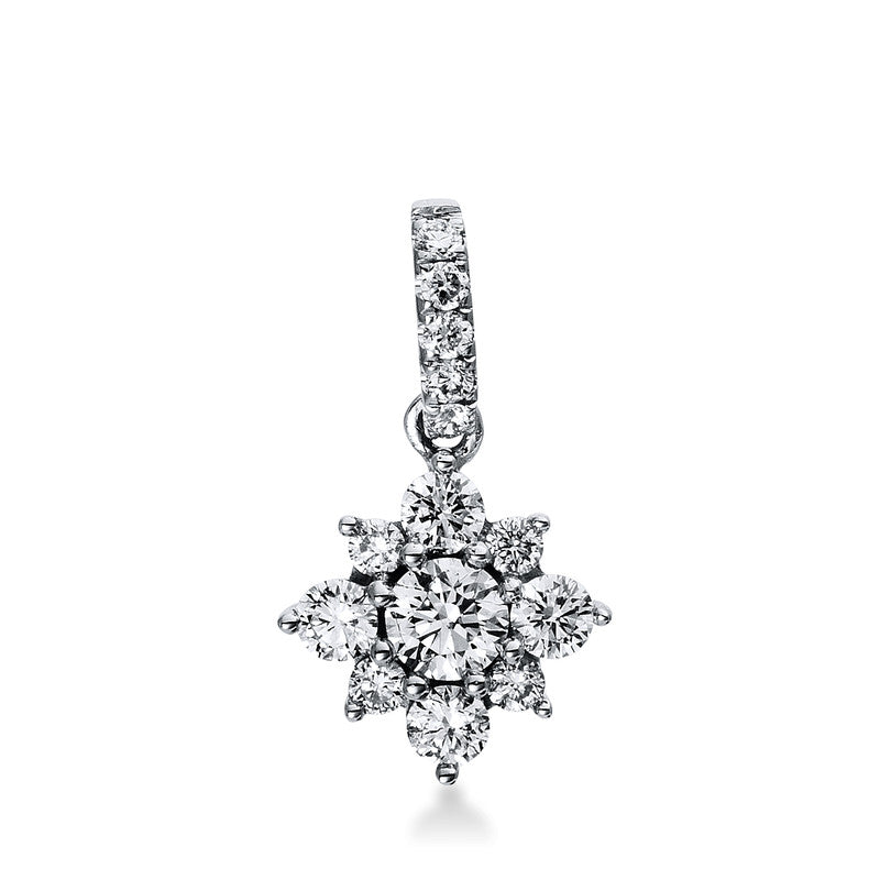 Anhänger 18 kt WG, mit Öse, 14 Brill. 0,28 ct, TW-si