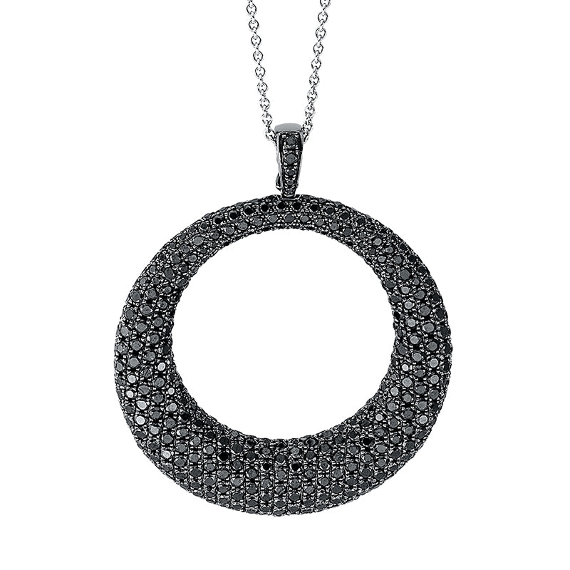 Anhänger 18 kt WG, schwarz rhodiniert, 426 Brill. 3,90 ct, schwarz