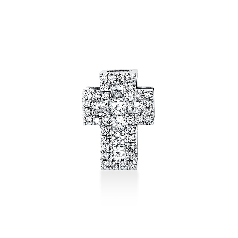 Anhänger 18 kt WG, 7 Princ. 0,19 ct, TW-si, 34 Brill. 0,07 ct, TW-si