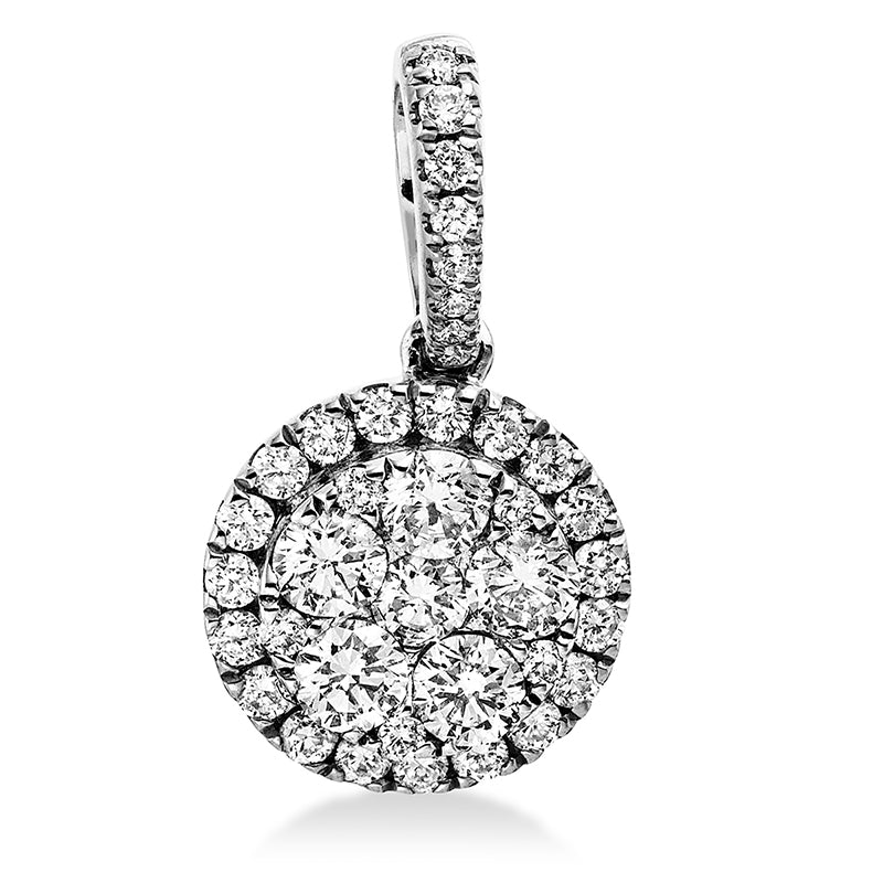 Anhänger 18 kt WG, mit Öse, 5 Brill. 0,26 ct, TW-si, 1 Brill. 0,04 ct, TW-si, 32 Brill. 0,18 ct, TW-si