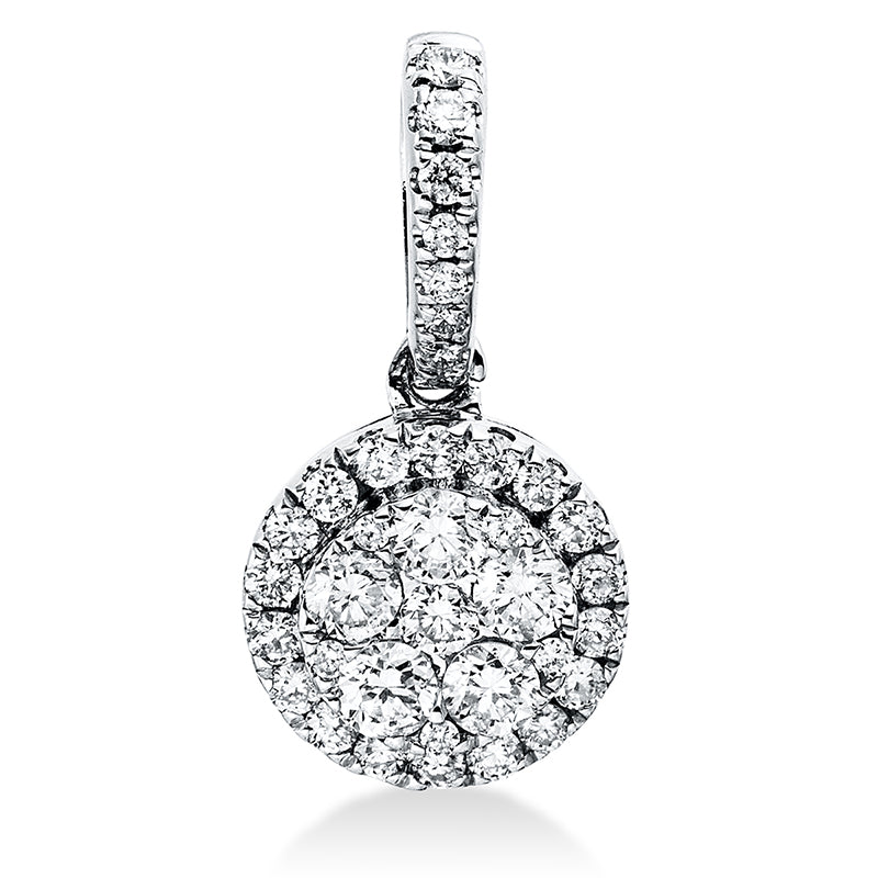 Anhänger 18 kt WG, mit Öse, 5 Brill. 0,14 ct, TW-si, 1 Brill. 0,02 ct, TW-si, 31 Brill. 0,14 ct, TW-si