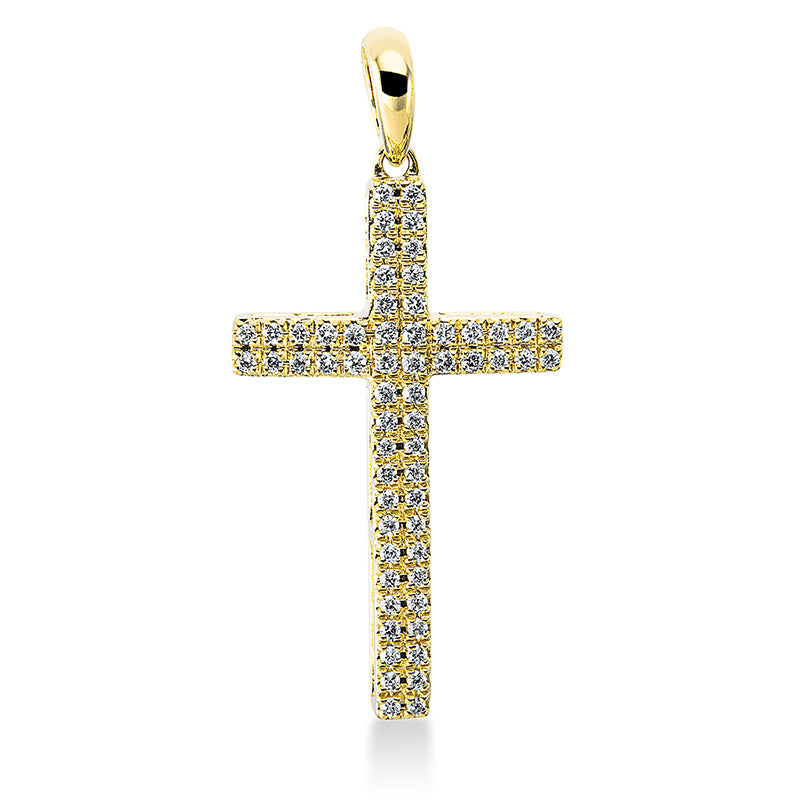 Anhänger 18 kt GG, mit Öse, 60 Brill. 0,15 ct, TW-si