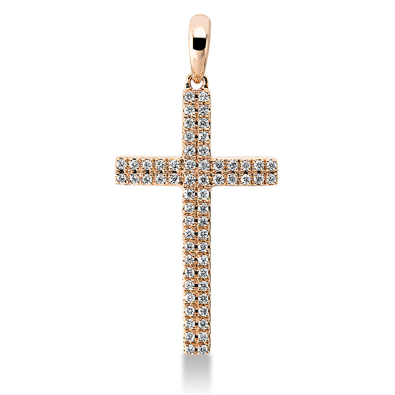 Anhänger 18 kt RG, mit Öse, 60 Brill. 0,14 ct, TW-si