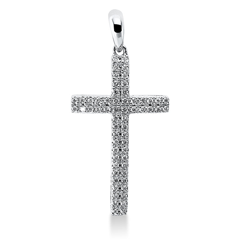 Anhänger 18 kt WG, mit Öse, 60 Brill. 0,15 ct, TW-si