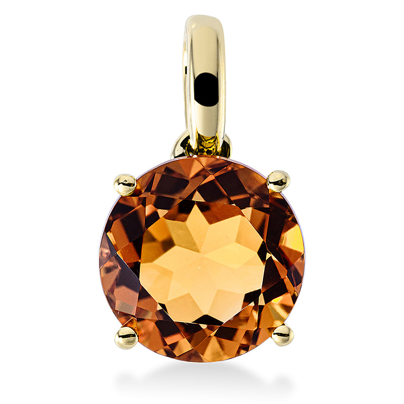 Anhänger 18 kt GG, mit Öse, 1 Citrin 2,90 ct mandarin
