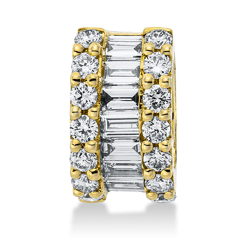 Anhänger 18 kt GG, 8 Trap. 0,16 ct, TW-si, 14 Brill. 0,16 ct, TW-si