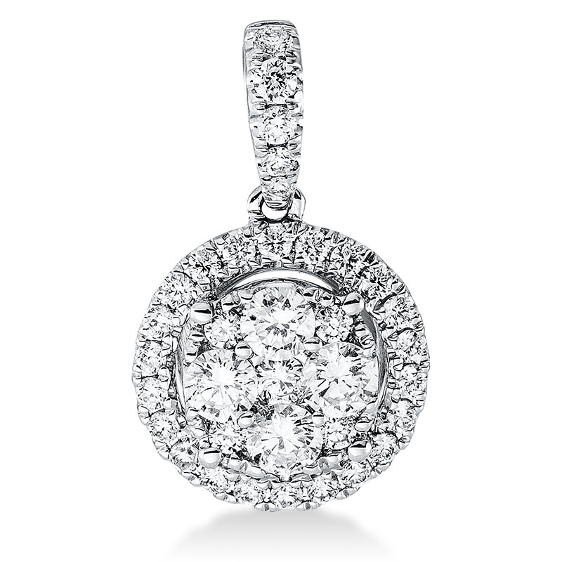 Anhänger 18 kt WG, mit Öse, 36 Brill. 0,49 ct, TW-si