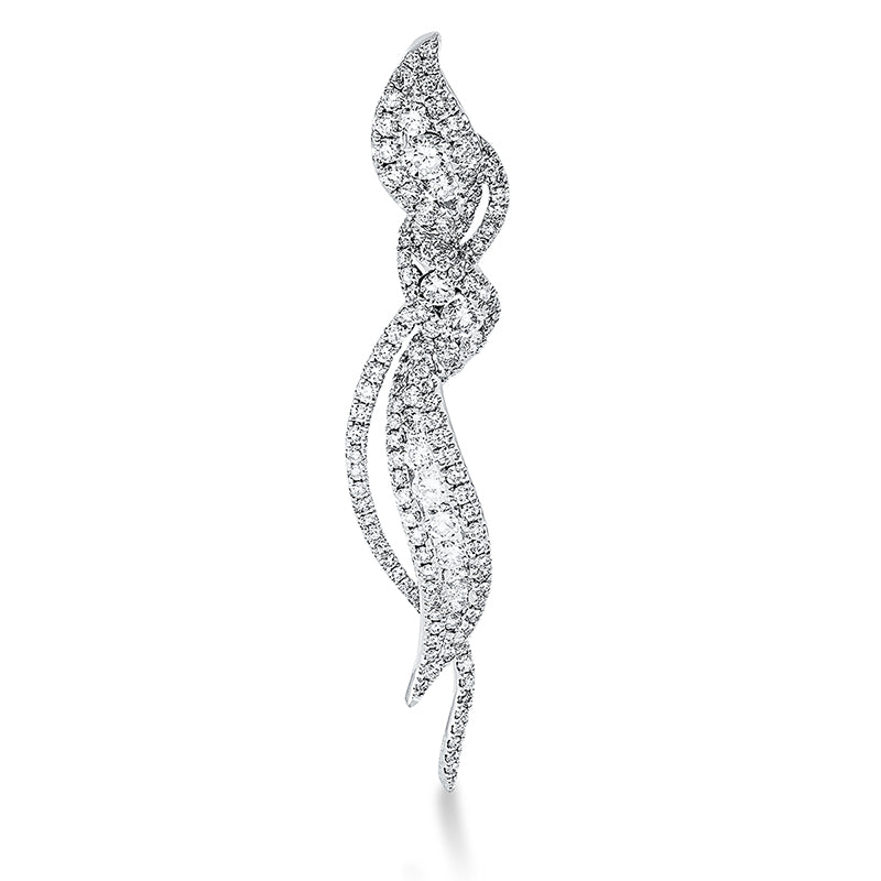 Anhänger 18 kt WG, 6 Brill. 0,17 ct, TW-si, 3 Brill. 0,13 ct, TW-si, 2 Brill. 0,15 ct, TW-si, 122 Brill. 0,68 ct, TW-si