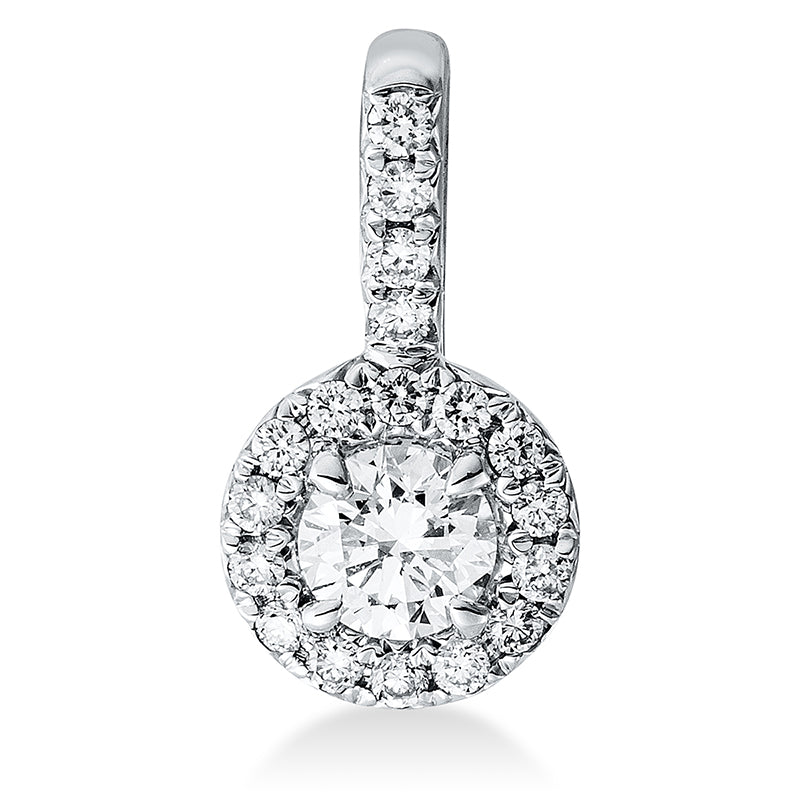 Anhänger 18 kt WG, mit Öse, 1 Brill. 0,24 ct, W-pi, 18 Brill. 0,13 ct, W-pi