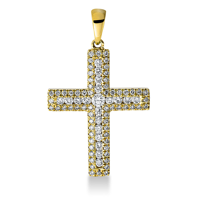 Anhänger 18 kt GG, mit Öse, 84 Brill. 0,47 ct, W-pi