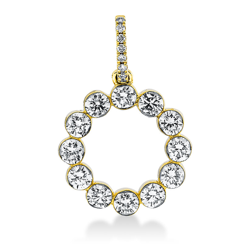 Anhänger 18 kt GG, mit Öse, 20 Brill. 0,54 ct, W-si