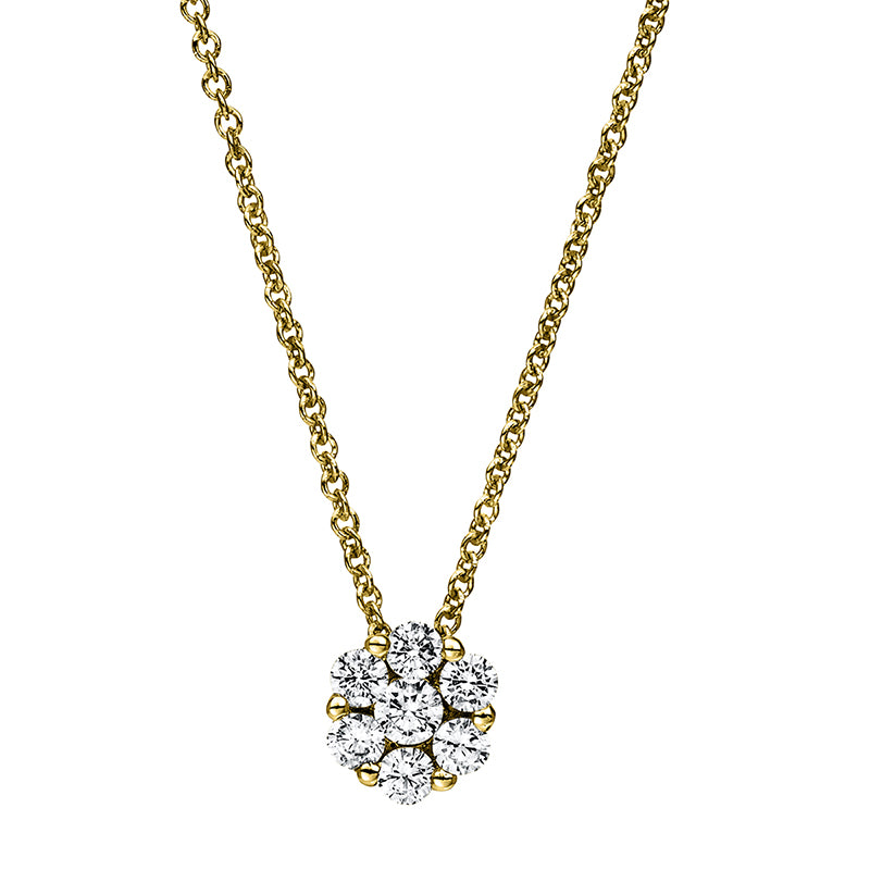 Collier 14 kt GG, 1 Brill. 0,09 ct, TW-si, 6 Brill. 0,33 ct, TW-si