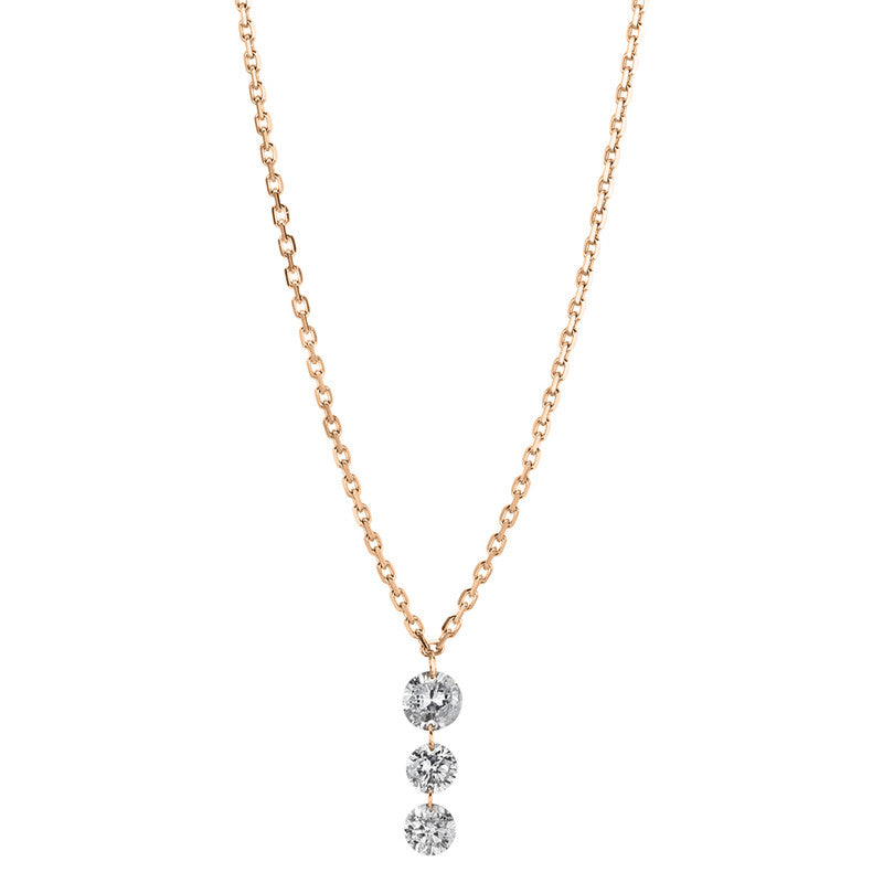 Collier 18 kt RG, 3 Brill. 0,31 ct-pi