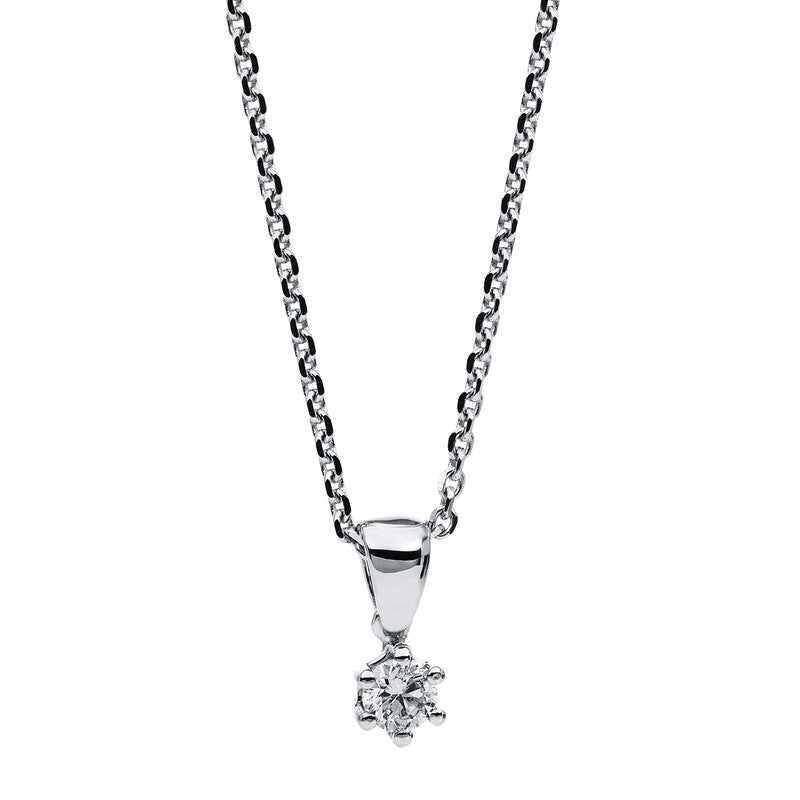Collier 14 kt WG, 1 Brill. 0,05 ct, TW-si