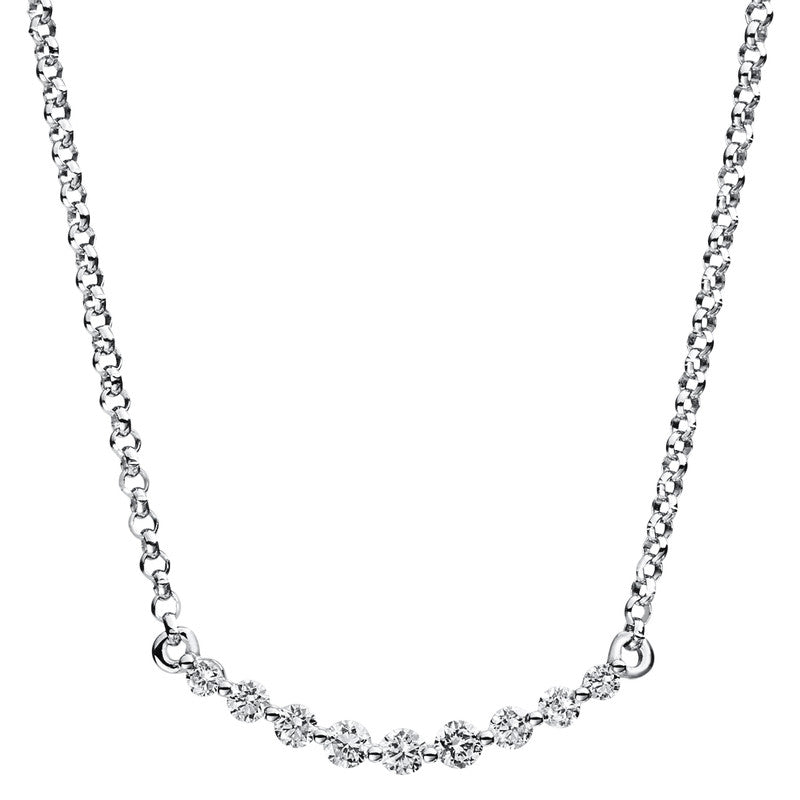 Collier 14 kt WG, 9 Brill. 0,13 ct, TW-si
