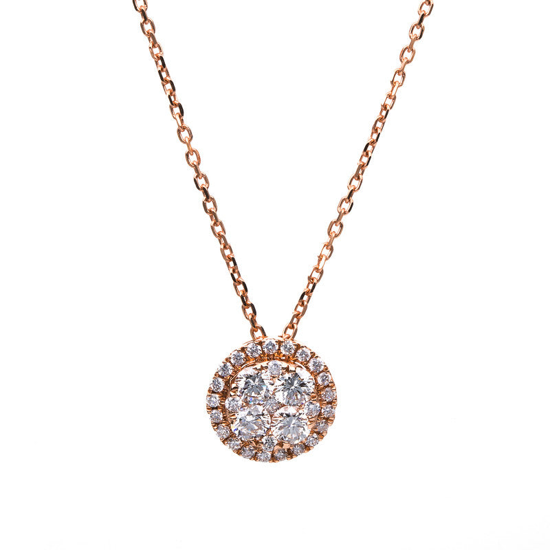 Collier 18 kt RG, 4 Brill. 0,38 ct, TW-vsi/si, 25 Brill. 0,16 ct, TW-vsi/si
