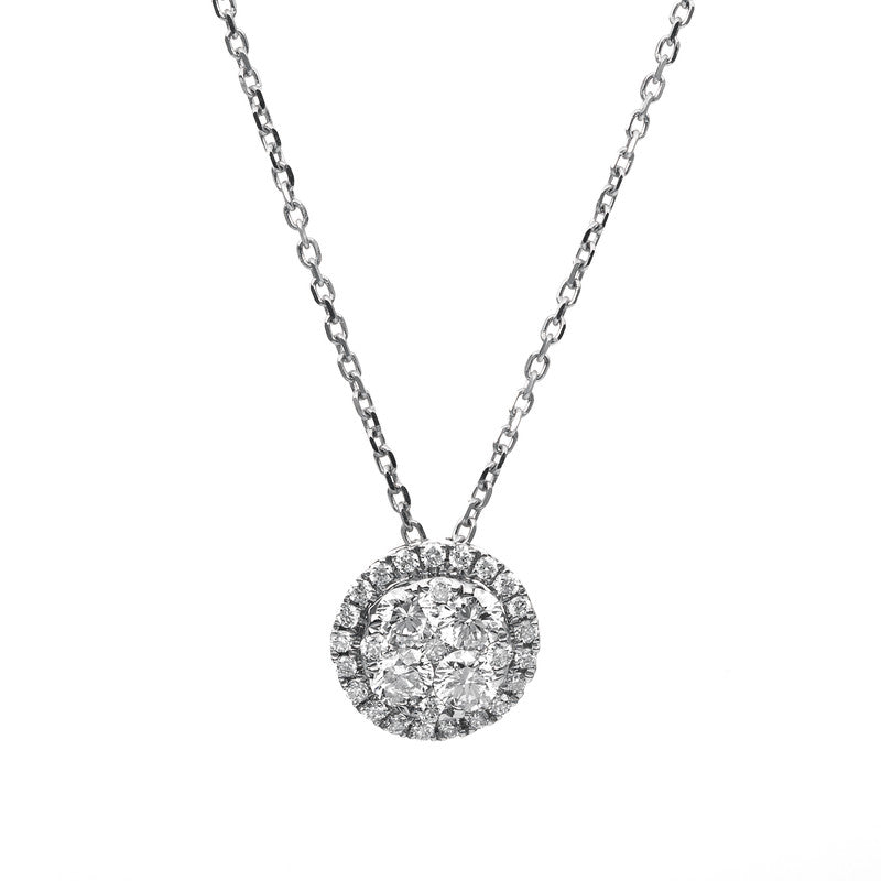 Collier 18 kt WG, 4 Brill. 0,36 ct, TW-vsi/si, 26 Brill. 0,15 ct, TW-vsi/si