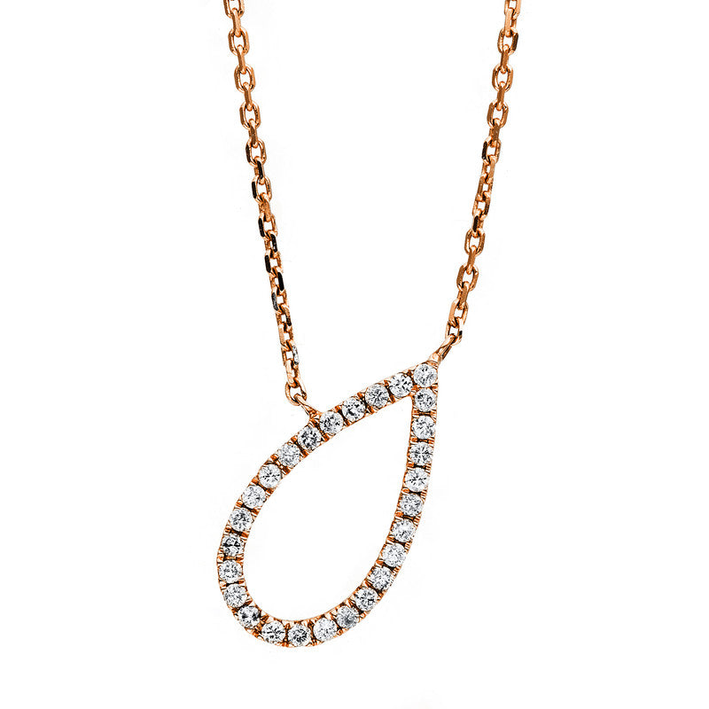 Collier 18 kt RG, Zwischenöse bei 37.5 cm, 27 Brill. 0,17 ct-pi