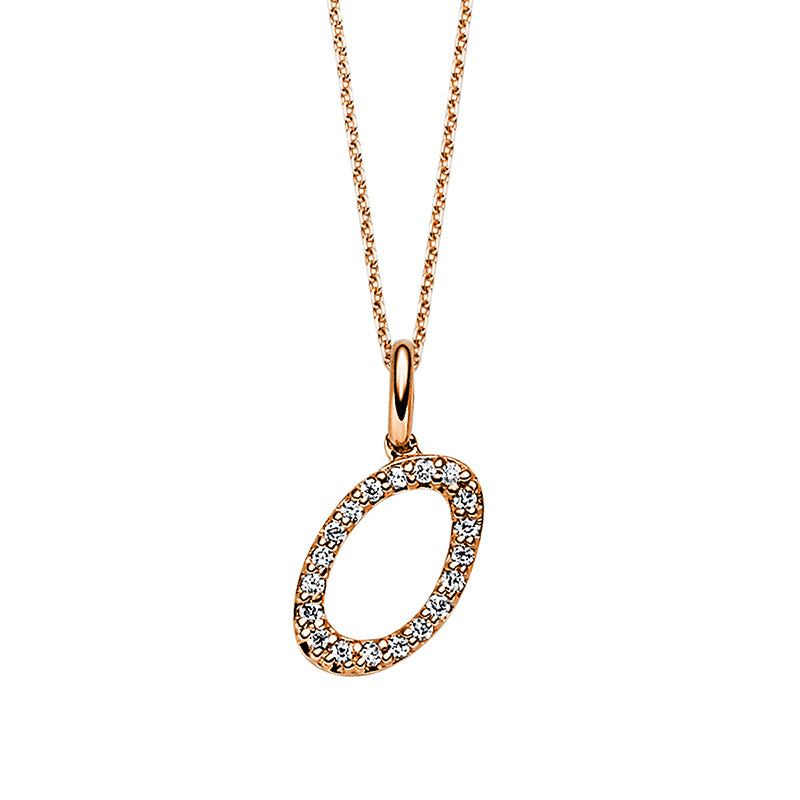 Collier 18 kt RG, 19 Brill. 0,07 ct, TW-si